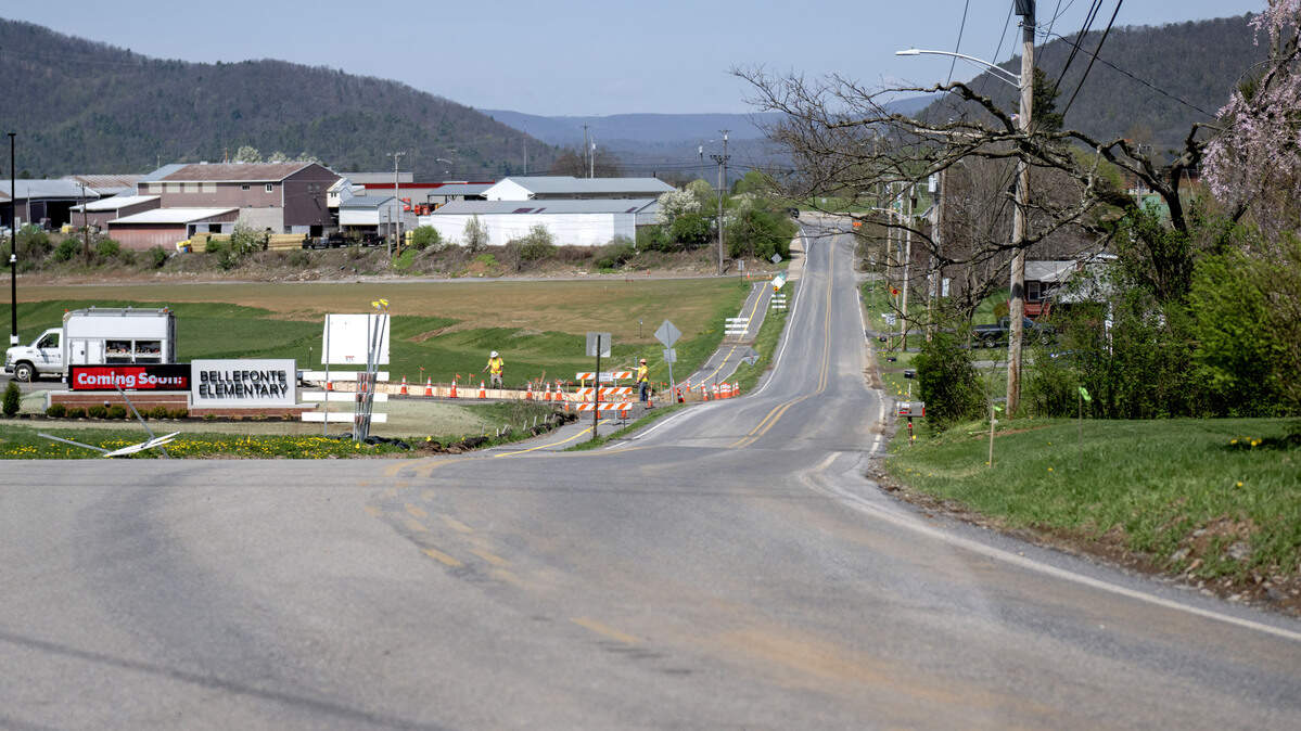 Airport Road between Route 550 and Governor’s Park Road on Wednesday, April 15, 2026. The road will be closed for two months while the intersection is realigned. 