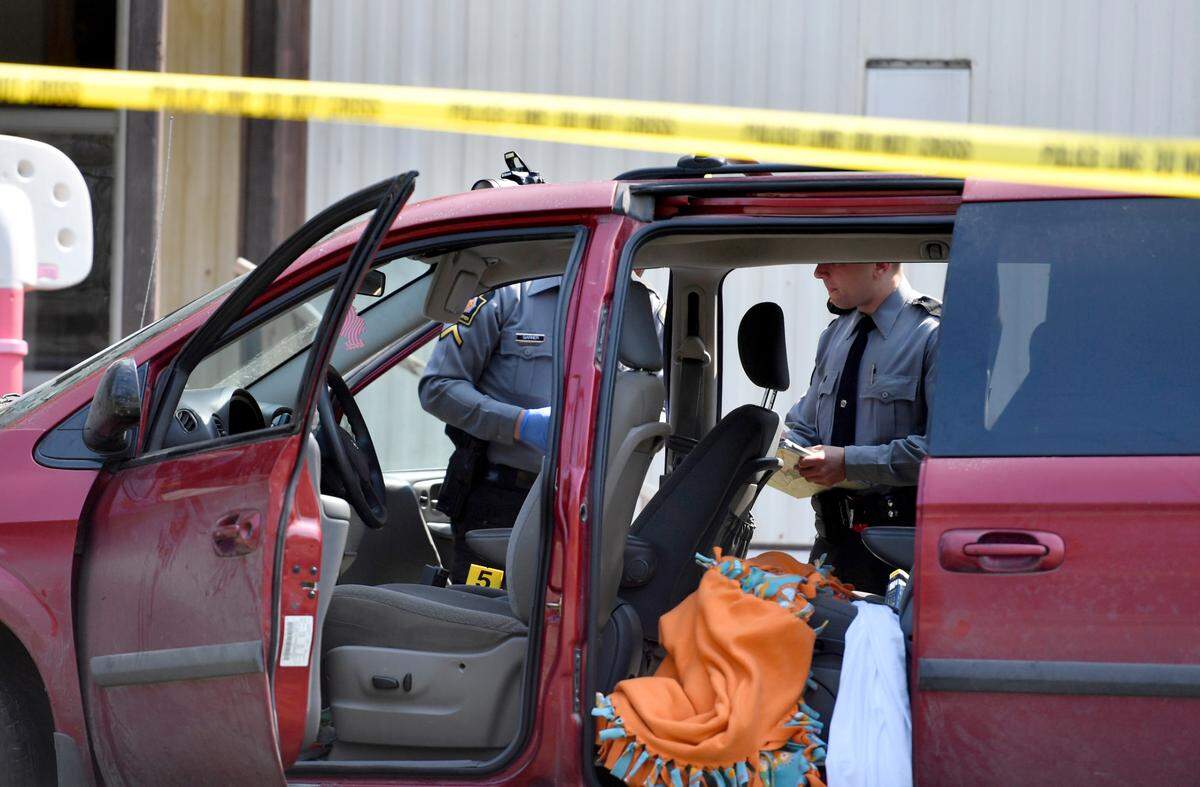 Pennsylvania State Police investigated the scene of a homicide on Route 45 in Woodward in April 2021.