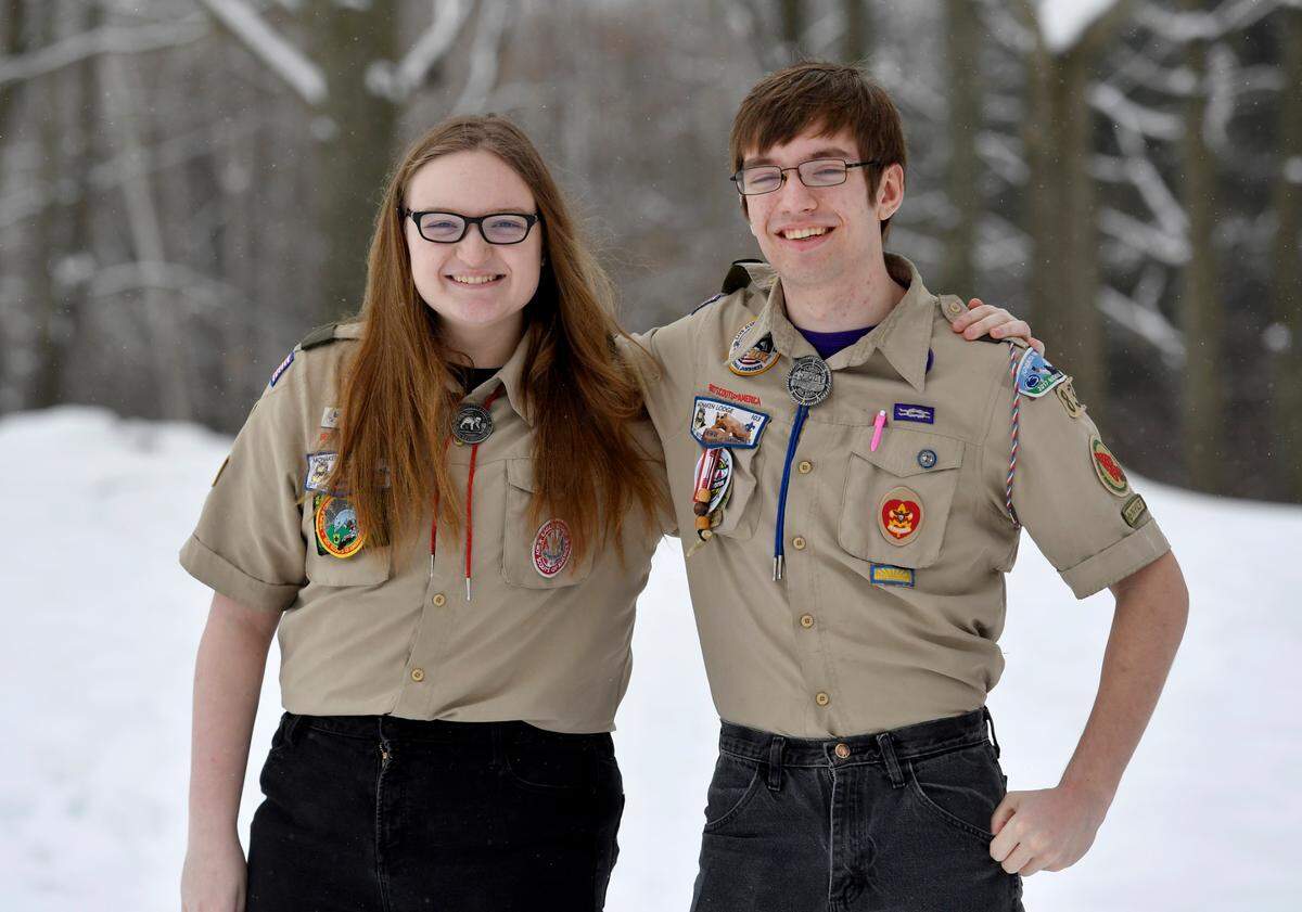 Abby Serefine and her twin brother Peter are in different Boy Scouts of America Troops, but both achieved the Eagle Scout rank. Abby is the first female locally to receive the honor.