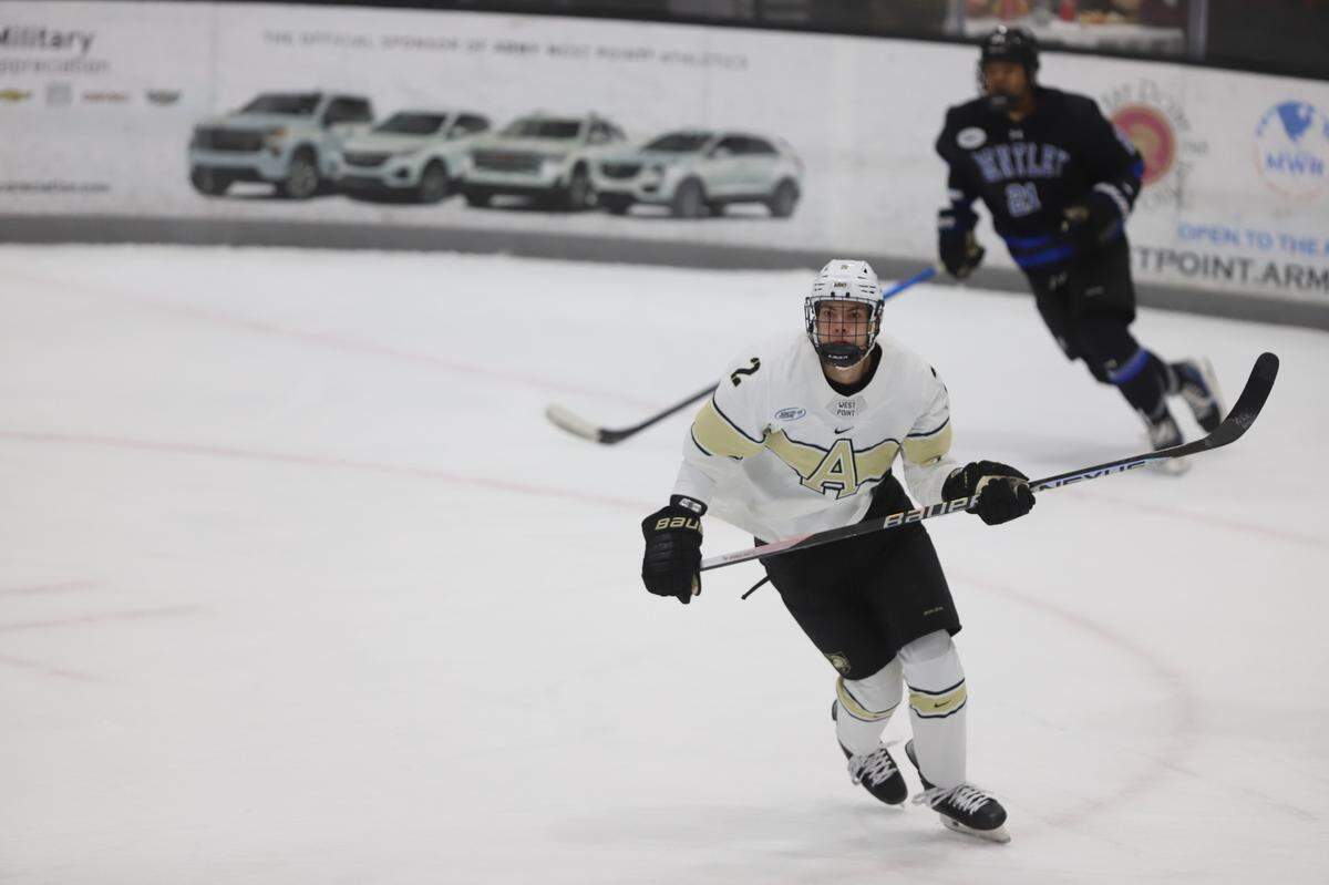 Mac Gadowsky, an Army defesneman, will play in Pegula Ice Arena on Saturday against the Nittany Lions men’s hockey team, which is coached by his dad, Guy Gadowsky.