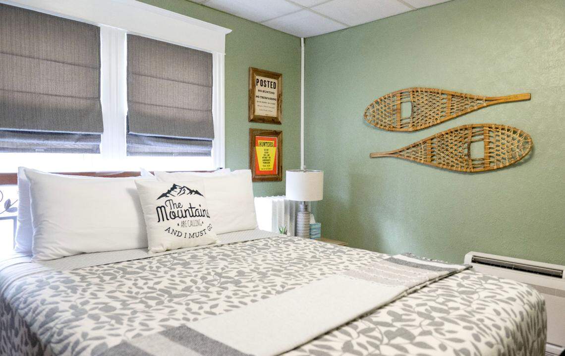 One of the bedrooms at the Cramer Family Mountain Inn in Snow Shoe on Wednesday, July 17, 2024.