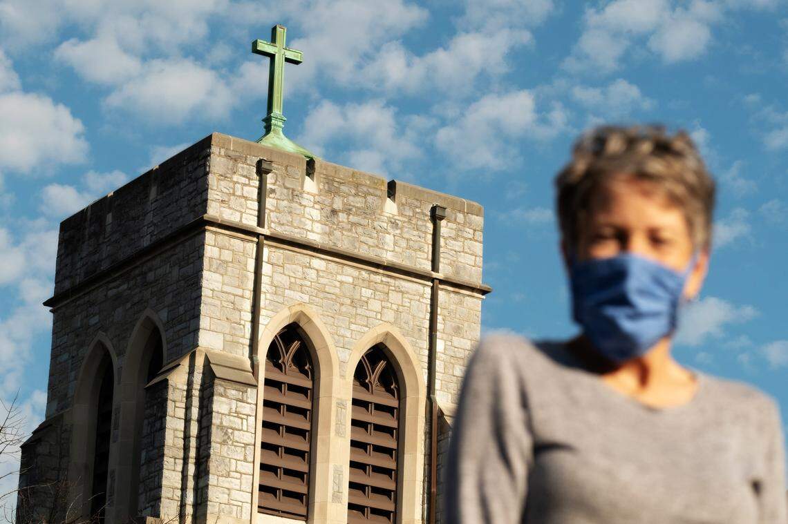 Carolyn Donaldson stands outside of St. Andrew’s Episcopal Church in State College on Nov. 20. Donaldson is a member of the congregation at the church.