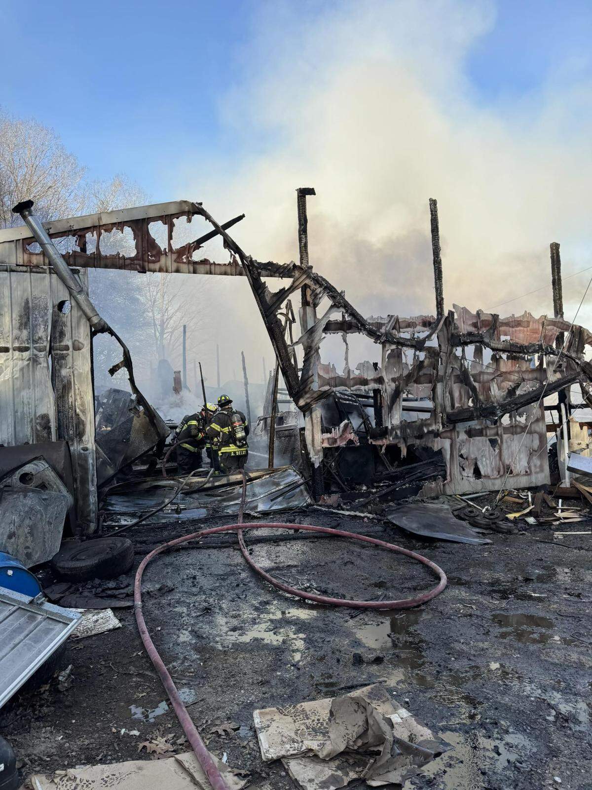 A closer look at the scene of Thursday’s fire off Smith Road in Halfmoon Township.
