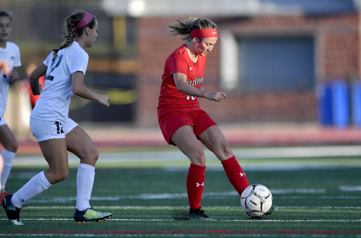 Bellefonte’s Mallorie Smith makes a pass during the game against Clearfield on Tuesday, Sept. 17, 2019.