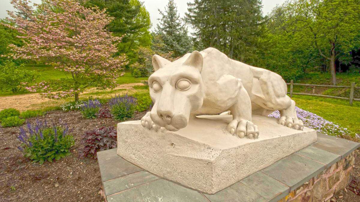 The lion shrine at Penn State Mont Alto.