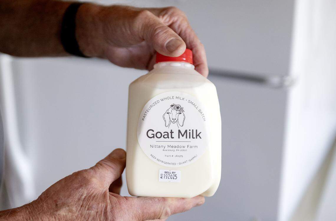 A quart of goat milk from Nittany Meadow Farm on Monday, Aug. 4, 2025.  