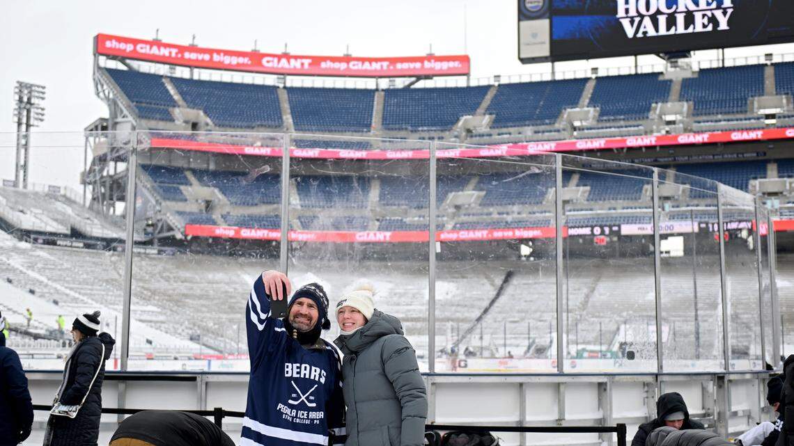 Public ice skating kicks off at Beaver Stadium before hockey games. Here’s a look
