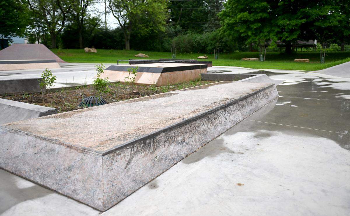 A granite slab at High Point Skate Park. 