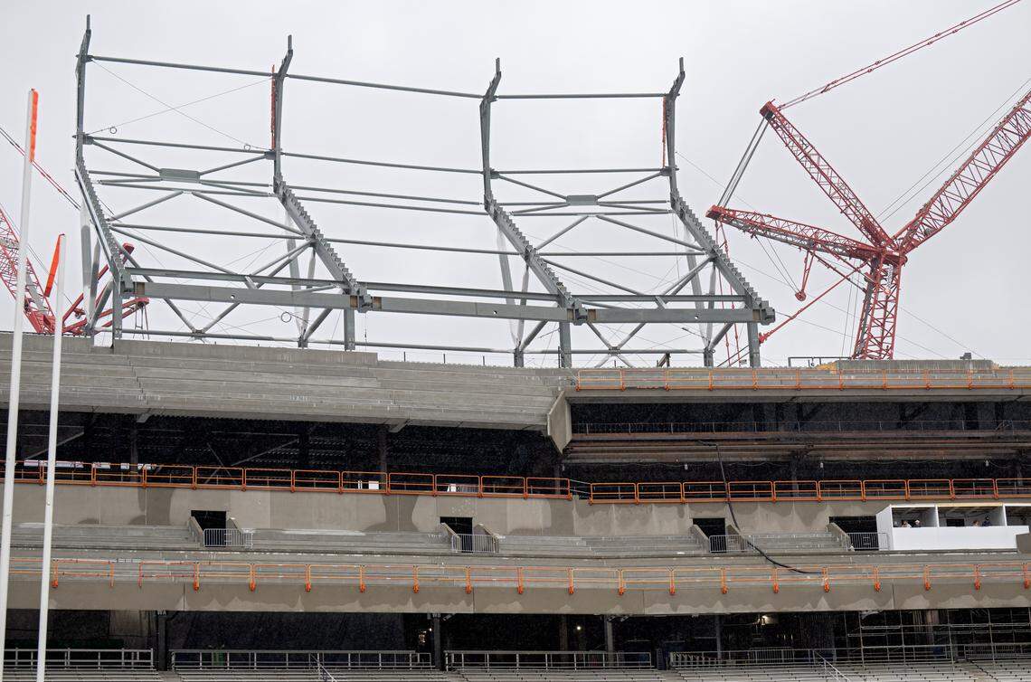 A look at the renovations on the west side of Beaver Stadium during the Blue-White Practice on Saturday, April 25, 2026.  