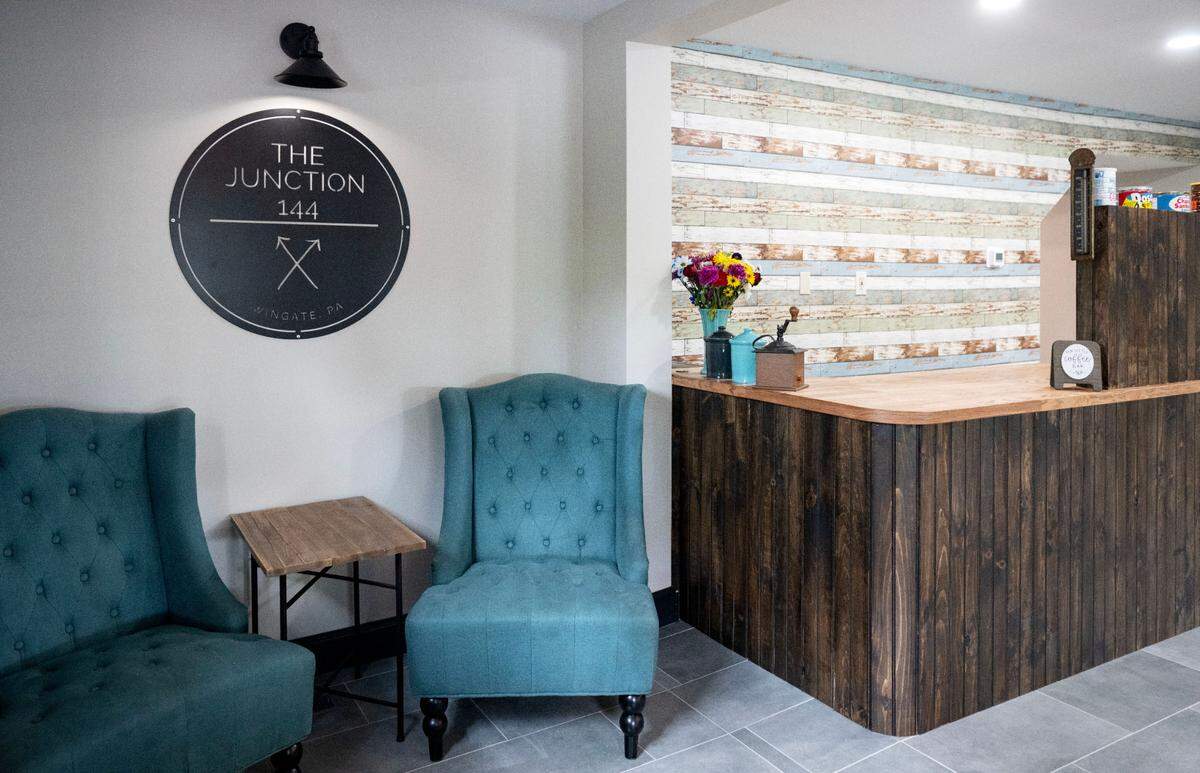 The entryway and coffee bar at The Junction 144.