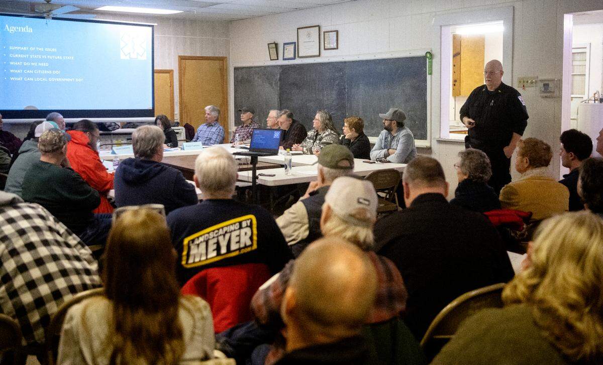 Jack Bonsell from Port Matilda EMS talks during the Upper Bald Eagle/Halfmoon Council of Governments special meeting on Tuesday, Jan. 24, 2023.