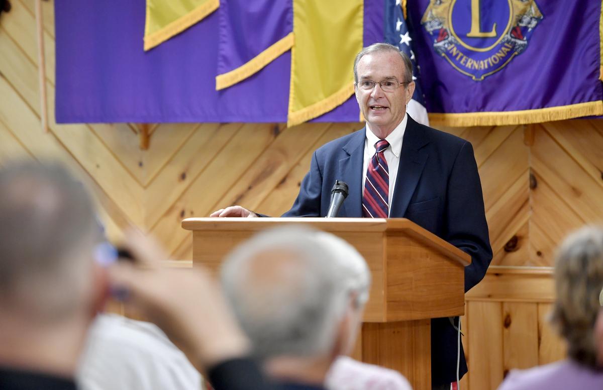 Former state Rep. Mike Hanna Sr. speaks Wednesday during the Central Pennsylvania Vietnam Veterans Memorial Highway dedication ceremony at the Centre Hall Lions Club.