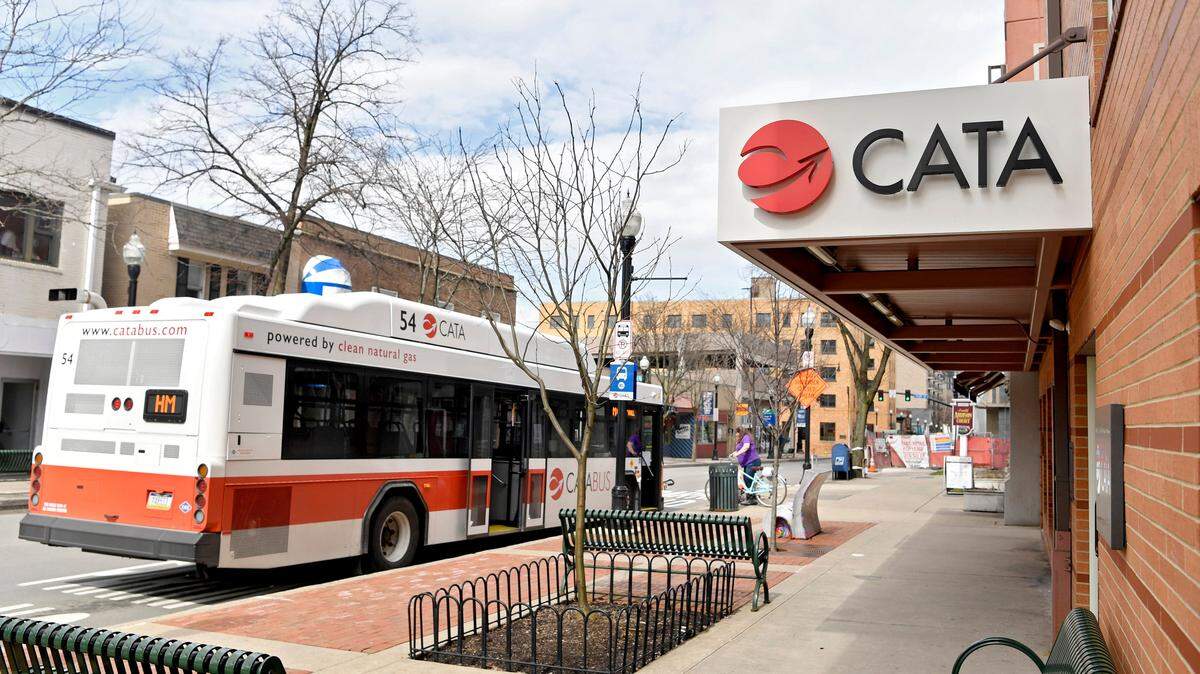 The CATA station on Beaver Avenue in State College on Friday, March 27, 2020.