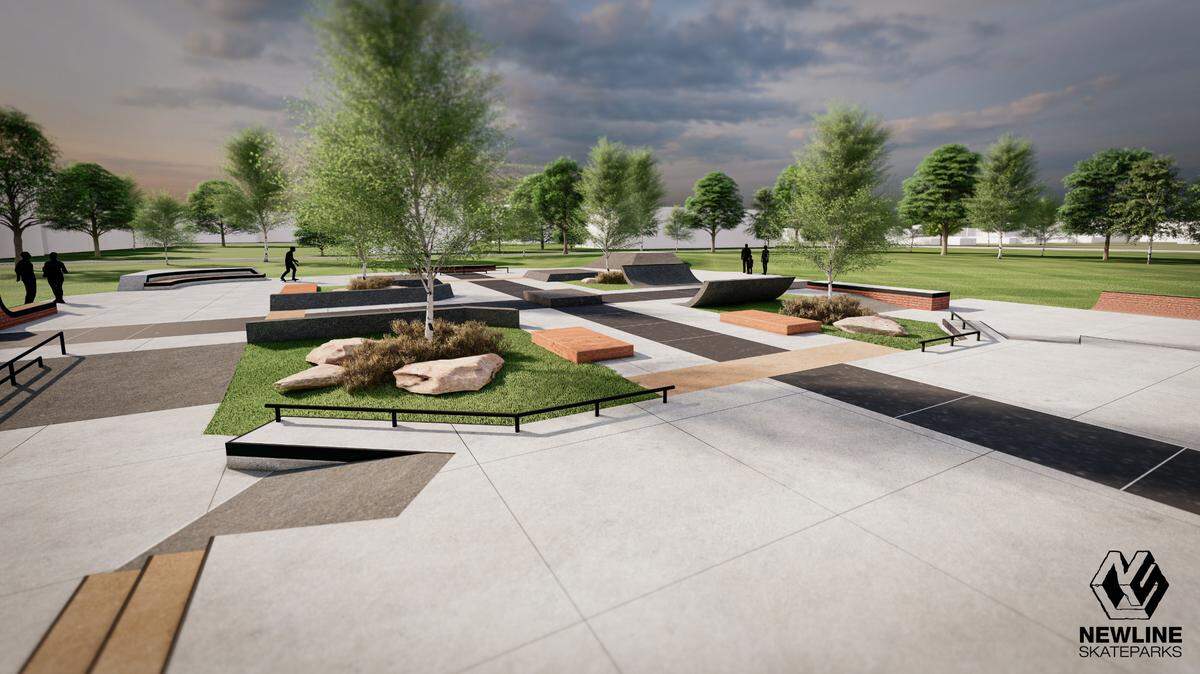 A rendering of what State College’s Action Sports Park at High Point Park could look like. The construction timeline will likely be pushed back as organizers seek more funds.