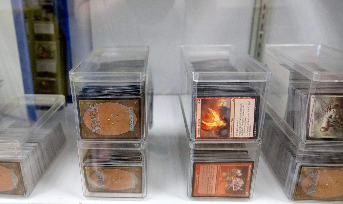 Magic the Gathering cards available for sale individually at Comic Cove on Monday, May 20, 2024.