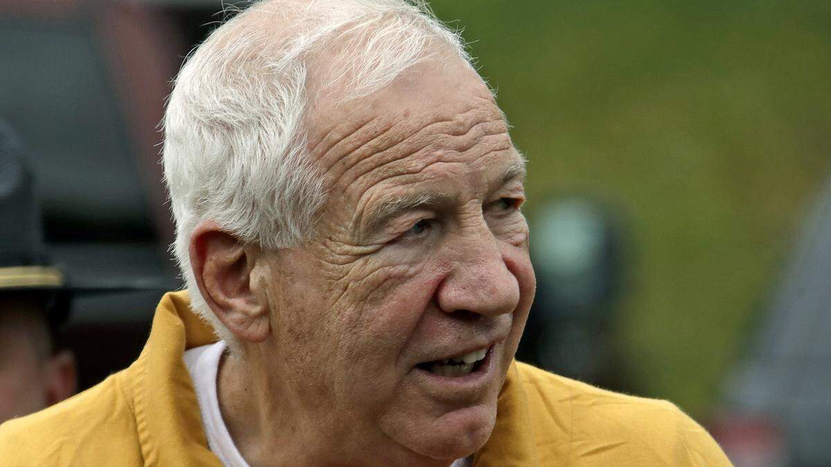 Former Penn State University assistant football coach Jerry Sandusky arrives at the Centre County Courthouse for resentencing on his 45-count child sexual abuse conviction Nov. 22, 2019.