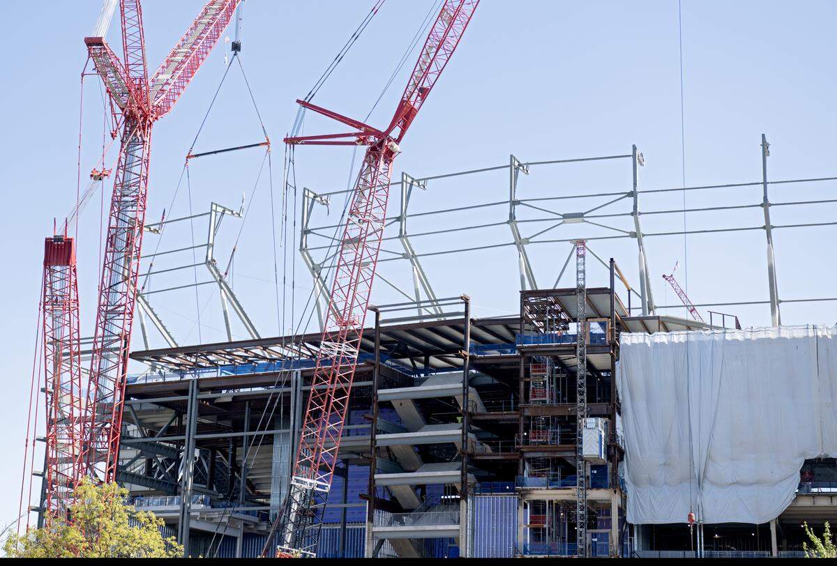 Construction on the west side of Beaver Stadium is pictured on Tuesday, May 12, 2026.  