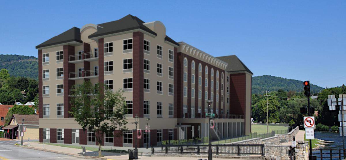 The proposed Bellefonte Waterfront development project includes the construction of a boutique hotel, parking garage and space for retail and offices.