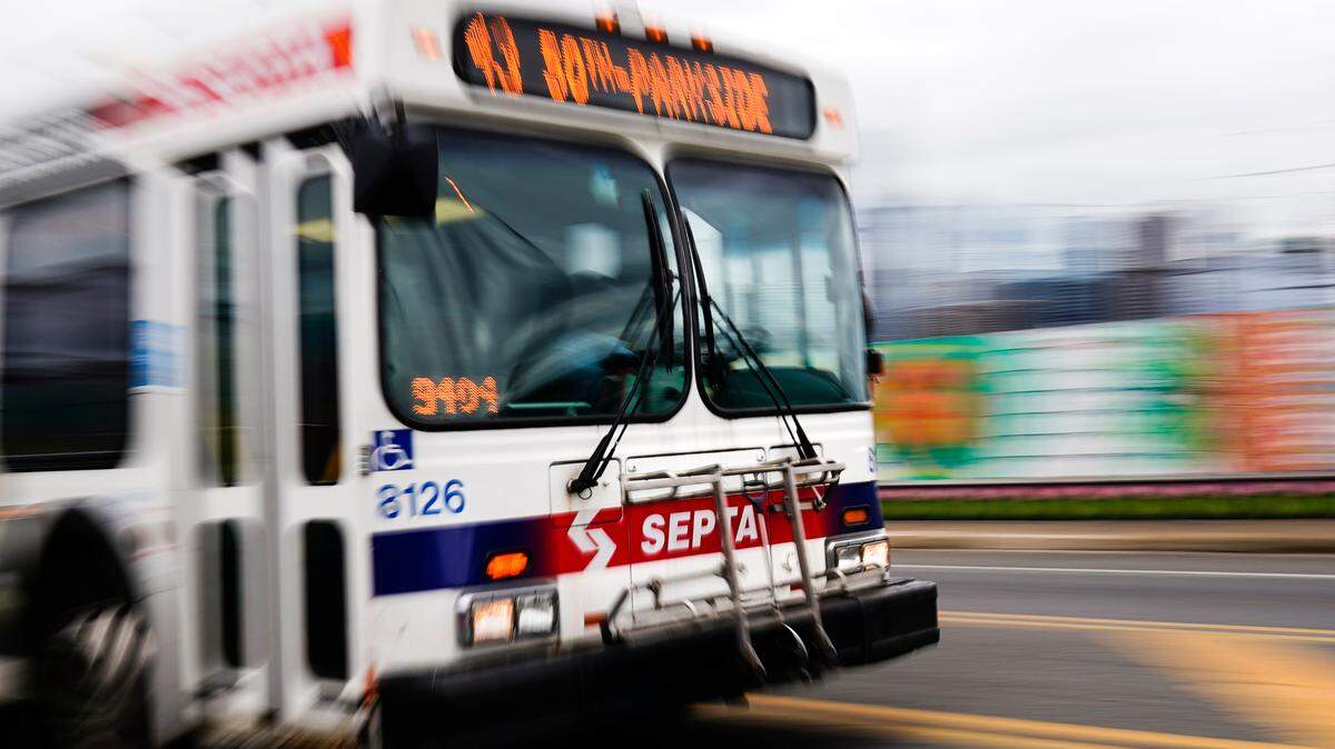 A Southeastern Pennsylvania Transportation Authority (SEPTA) bus is driven in Philadelphia, Wednesday, Oct. 27, 2021. The woman was on a SEPTA bus when she was attacked, police say.