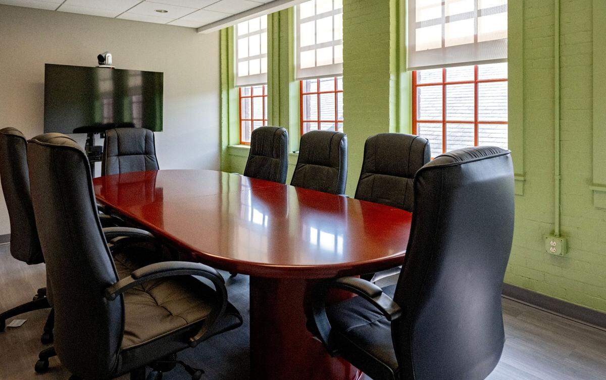 A conference room at Pennsylvania Highlands Community College’s new location in Bellefonte on Friday, Aug. 16, 2024.