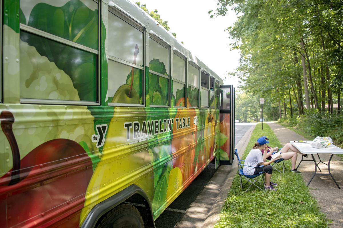 The YMCA Travelin’ Table is a school bus converted into a kitchen that travels around Centre and Clearfield counties providing nutritious lunches for kids.