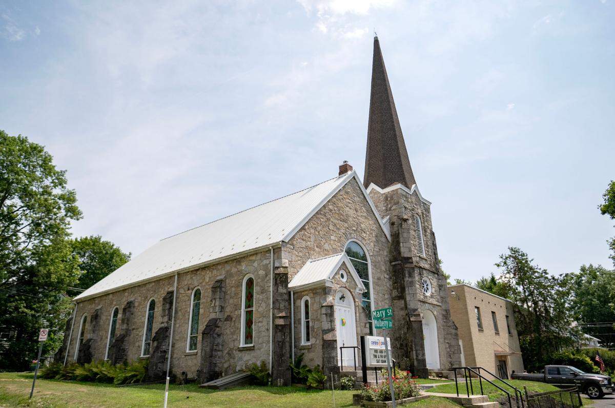 The church on the corner of Mary Street and Mulberry Street in Lemont on Monday, July 29, 2024.
