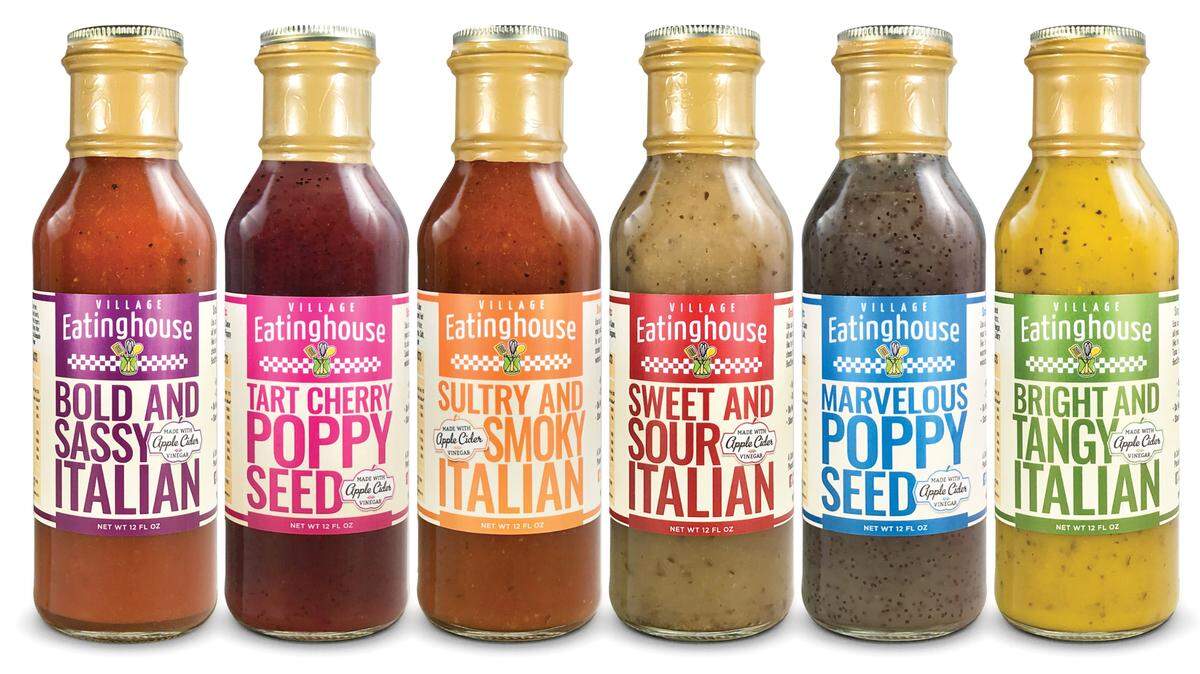 Village Eatinghouse offers six staple salad dressings and marinades.