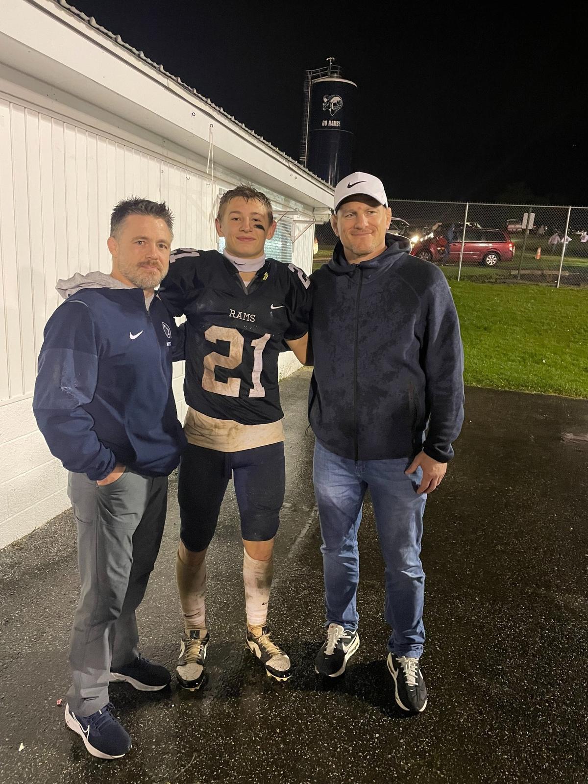 Penn State coaches Cael (right) and Cody (left) Sanderson attended one of Ty Watson’s (center) football games to support him. He said that support helped make a decision to join the Nittany Lions.