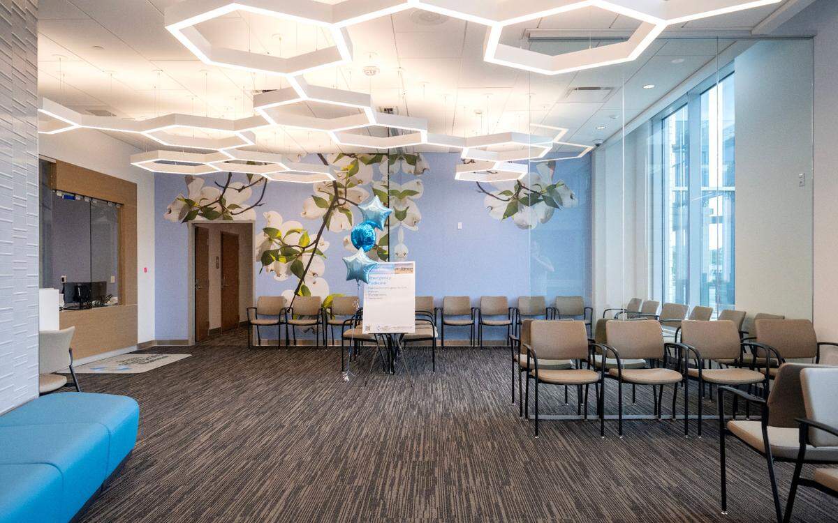 The waiting area for the emergency department at Penn Highlands State College on Thursday, June 6, 2024.