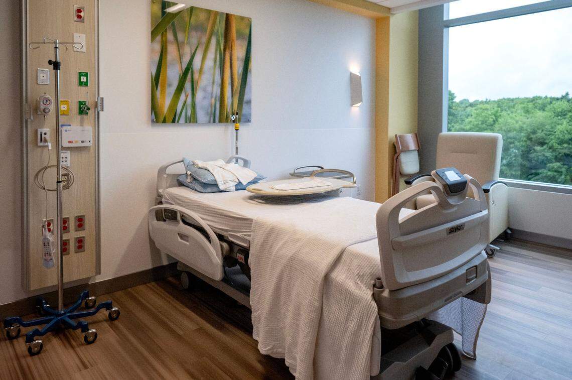 One of the 18 inpatient care rooms at Penn Highlands State College on Thursday, June 6, 2024.