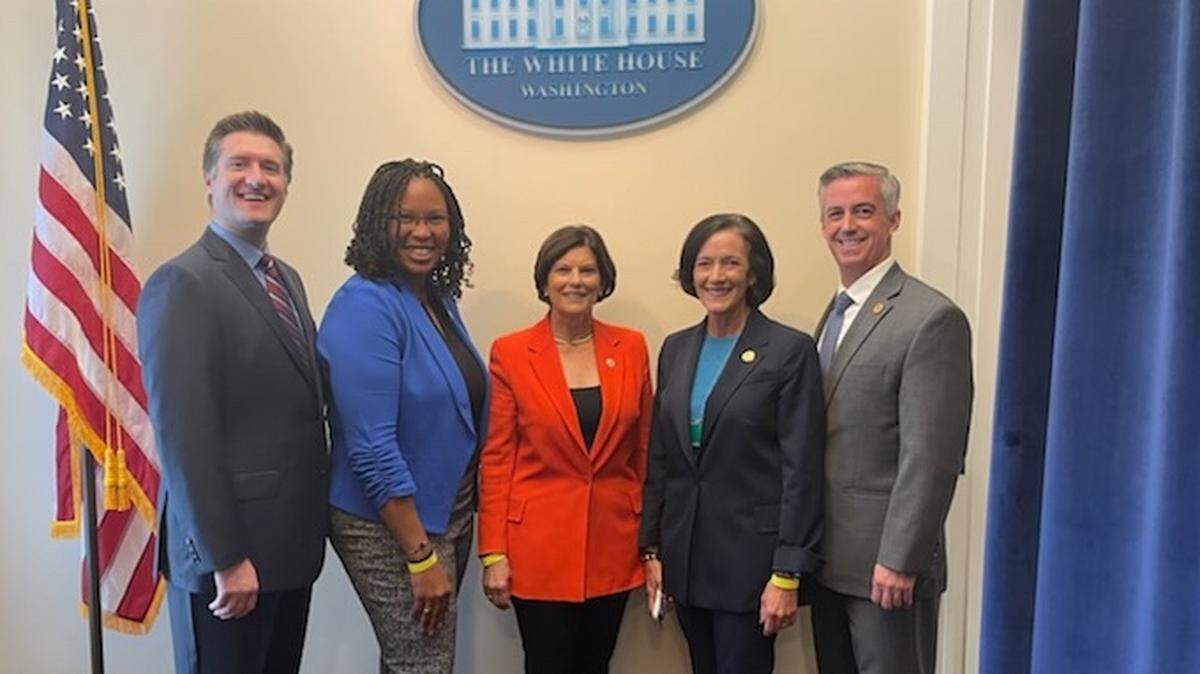 Centre County Commissioner Chair Michael Pipe attended a forum at the White House Thursday. Pictured with Pipe are, from left: Delaware County Council Chair Monica Taylor, Chester County Commissioner Chair Marian Moskowitz, Montgomery County Commission Chair Val Arkoosh and Bucks County Commissioner Chair Bob Harvie.