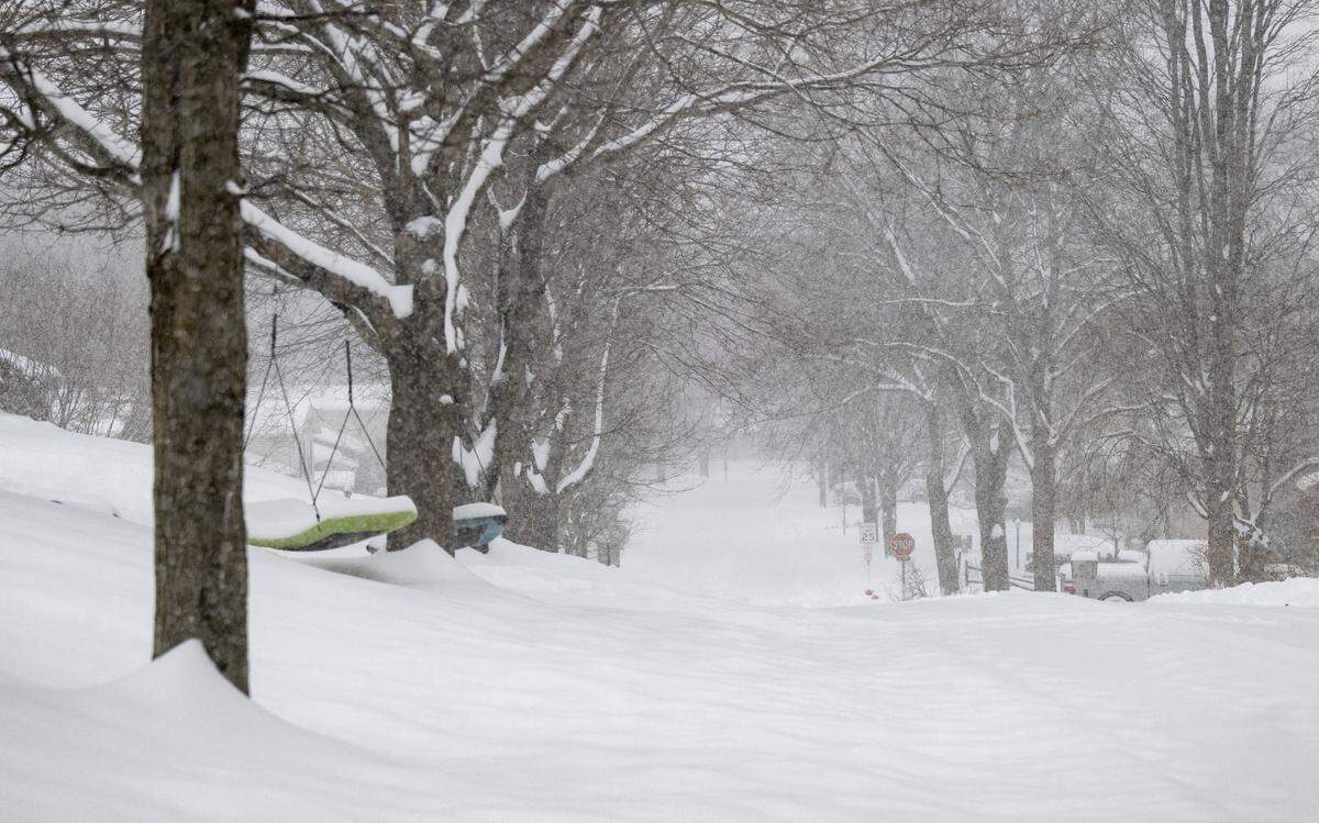 Snow falls in College Township on Sunday, Jan. 25, 2026.