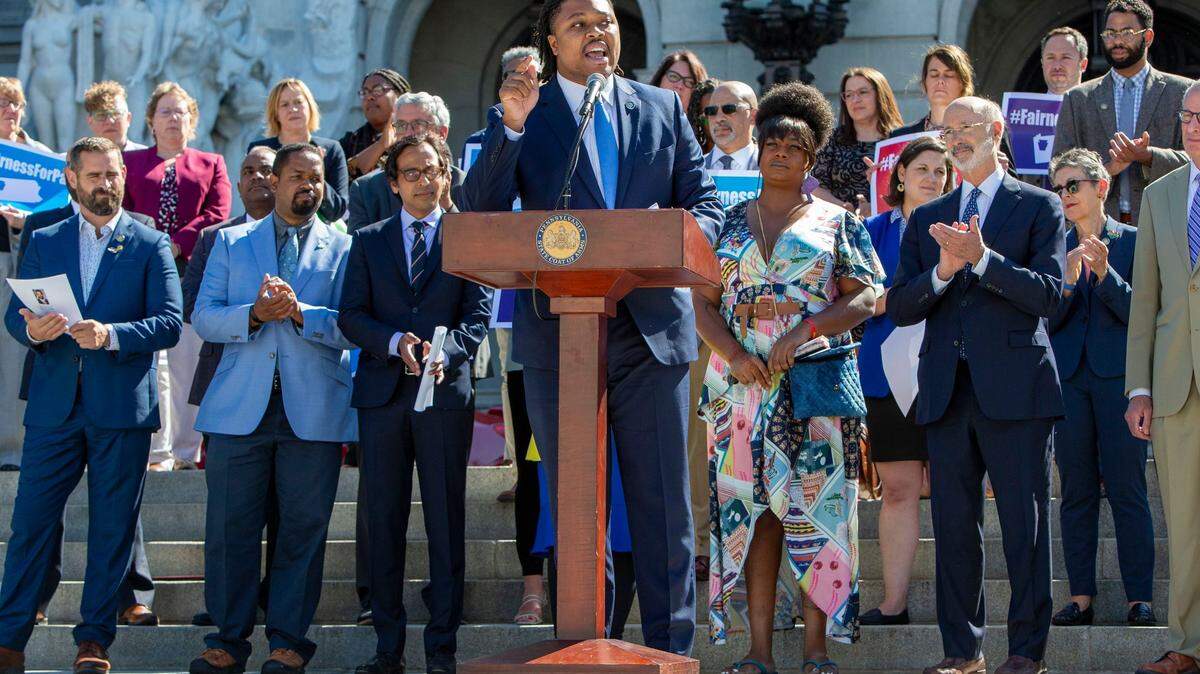 “The fact that we haven’t gotten this bill done is what so frustrates people about politics,” Rep. Malcolm Kenyatta, D- Philadelphia, one of three openly LGBTQ people serving in the legislature, said Tuesday on the steps of the Capitol.