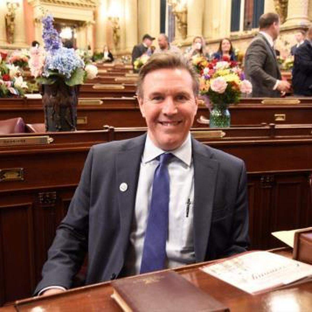 Rep. Paul Takac is sworn in Tuesday for his first term in the state House of Representatives in Harrisburg.