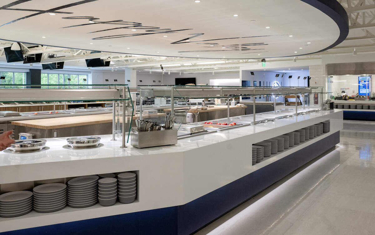 Buffet areas for Penn State athletes are pictured in the dining hall of Greenberg Indoor Sports Complex on Tuesday, Aug. 19, 2025.  