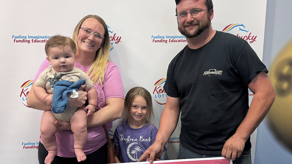 Passing the time with a late-night lottery game, Kentucky woman wins six-figure jackpot