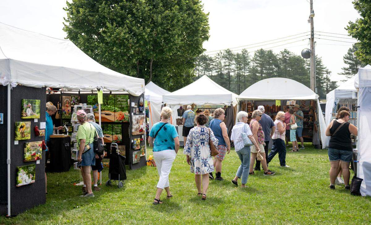 Visitors browse the vendors at the People’s Choice Festival of Pennsylvania on Thursday, July 10, 2025.