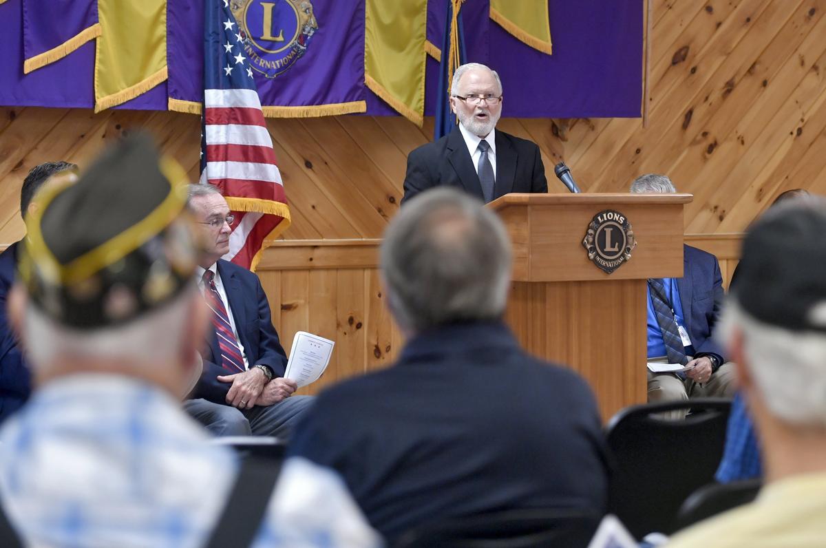 Veteran David Dimmick speaks Wednesday during the Central Pennsylvania Vietnam Veterans Memorial Highway dedication ceremony at the Centre Hall Lions Club.