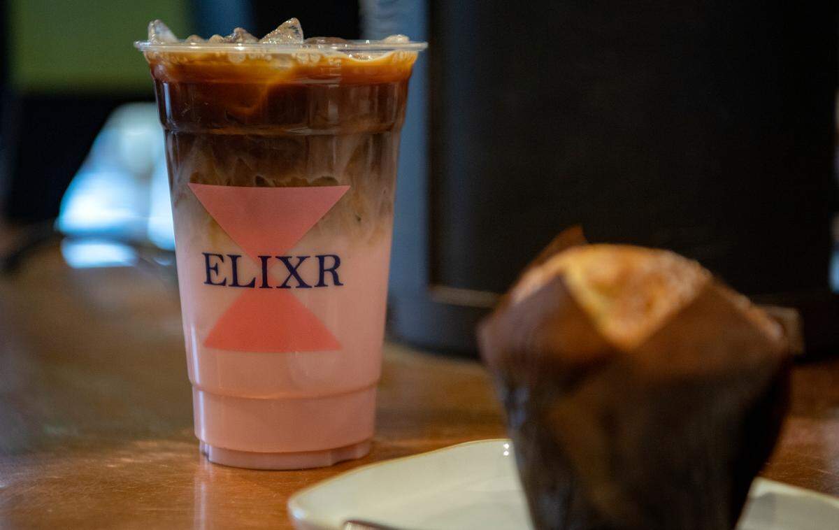 An order for a customer at Elixr on Beaver Avenue in State College on Monday.