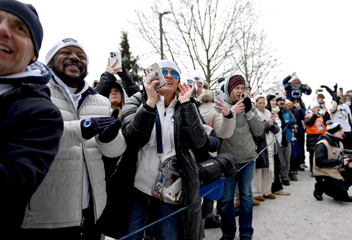 Fans greet the Penn State men’s hockey team at Beaver Stadium for the game against Michigan State on Saturday, Jan. 31, 2026.