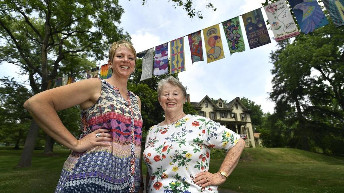 Joanie Eyster, left, and Marty Edmunds are both multiple winners of the Central Pennsylvania Festival of the Arts banner contest.
