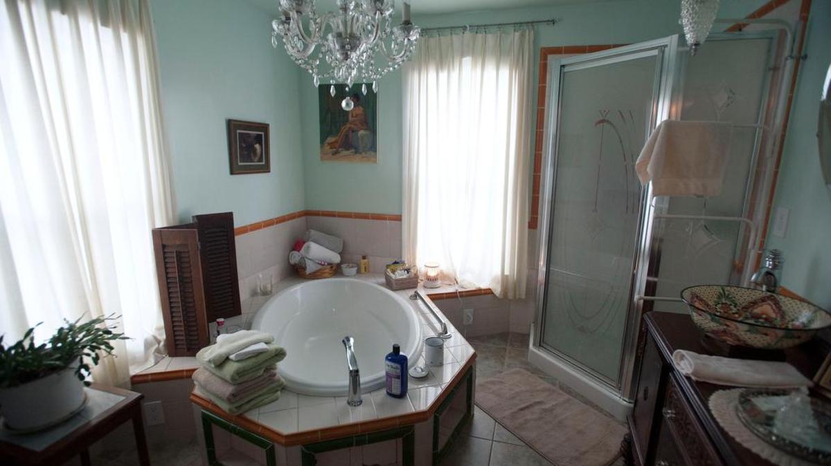 A view of the Windbalm Bed and Breakfast guest bathroom in Osceola Mills.
