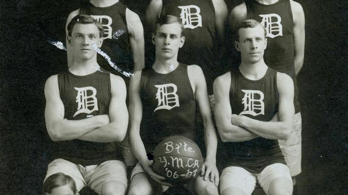 The 1906-07 Bellefonte YMCA Basketball Team is pictured.