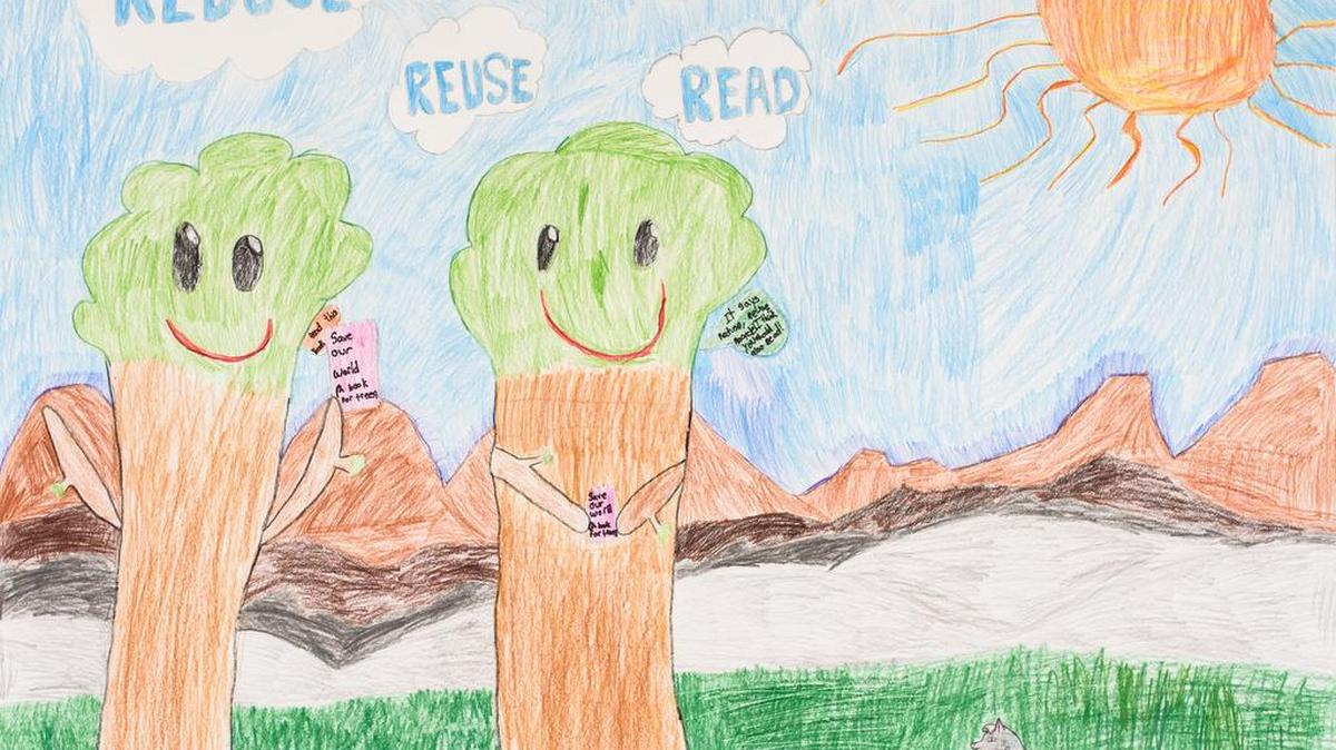 Ally Duncan, a fifth-grader at Gray’s Woods Elementary School, created one of the winning recycling posters.