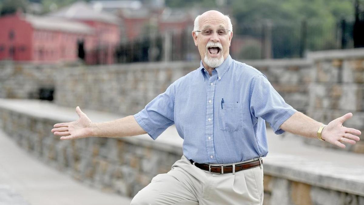 Bellefonte Mayor Tom Wilson poses along the waterfront on Aug. 11.