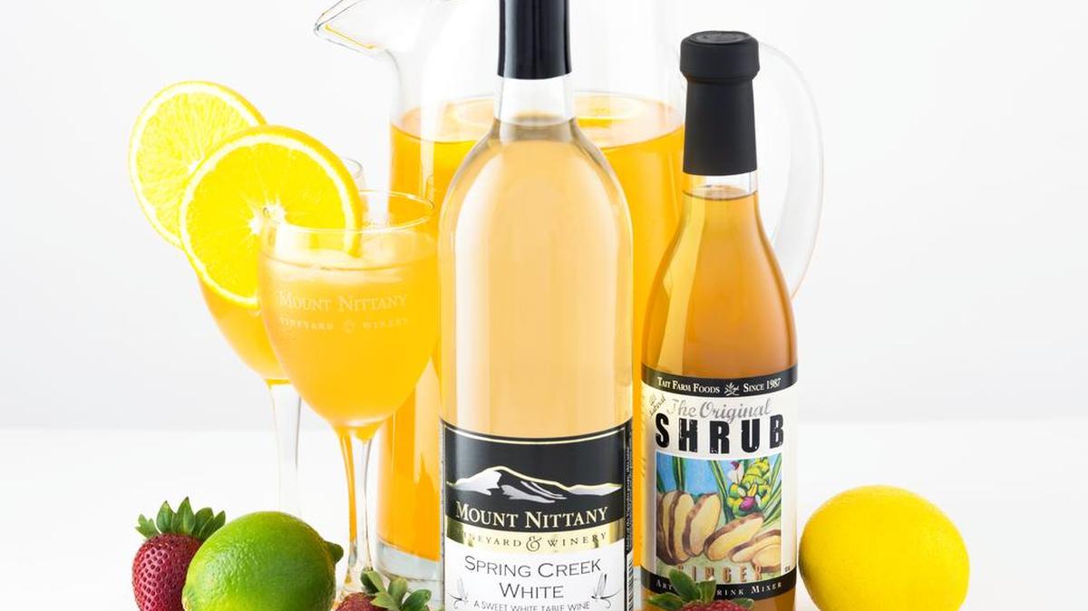 Mount Nittany Vineyard & Winery offers new sangrias that use ginger shrub from Tait Farm Foods.