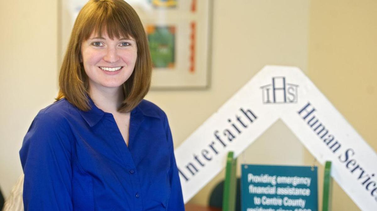 Director of Interfaith Human Services Wendy Vinhage poses in the organization’s office on Easterly Parkway.