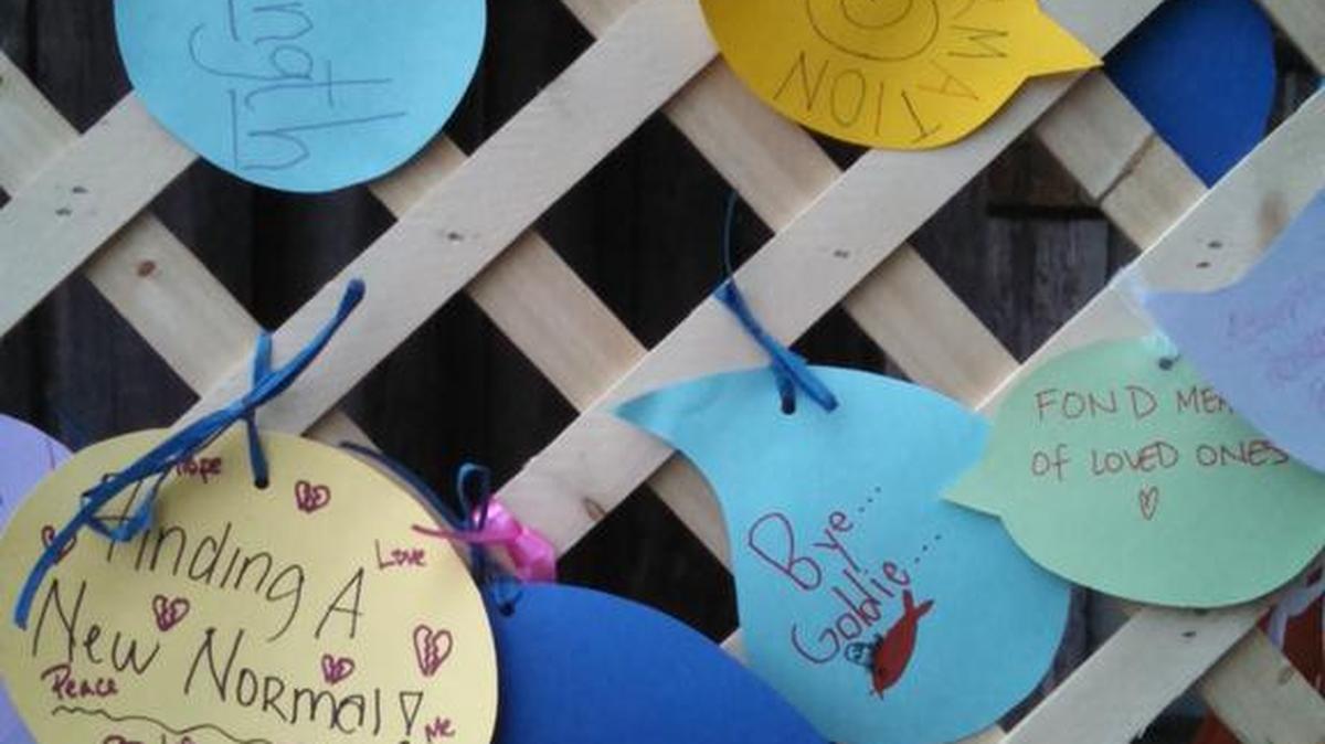 Members of the Learning to Live partnership asked community members to take part in a creation event during the Central Pennsylvania Festival of the Arts.