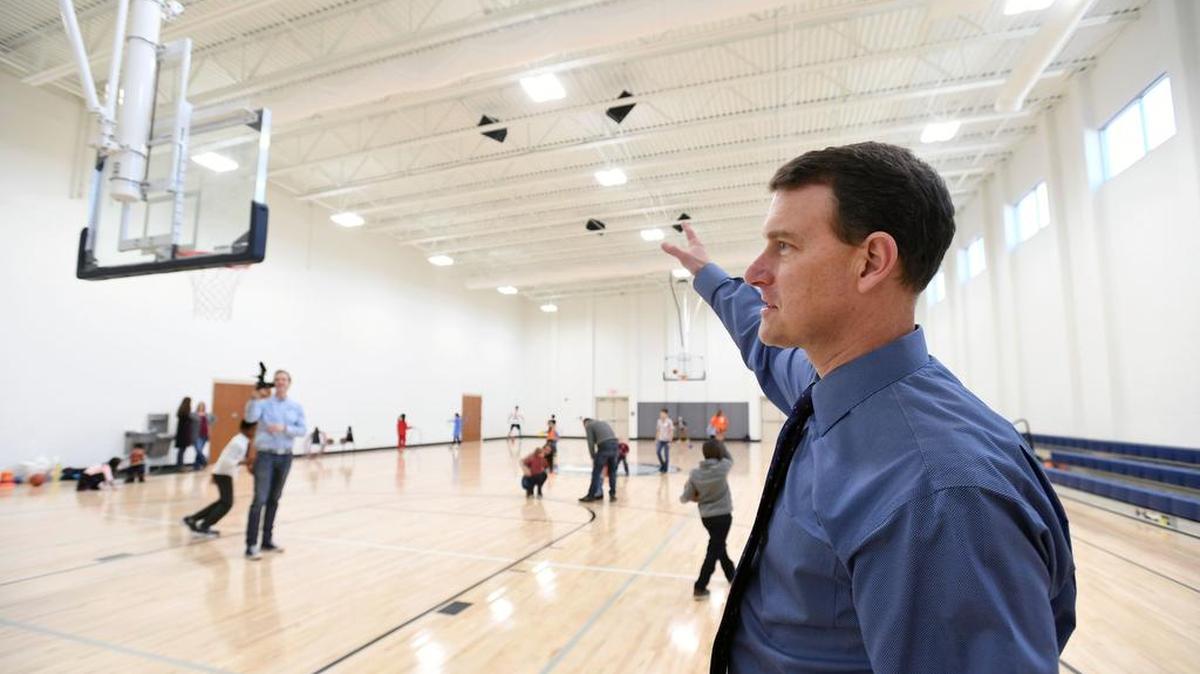 State College Alliance Church Director of Operations George Arnold talks about the new gym on Jan. 14.