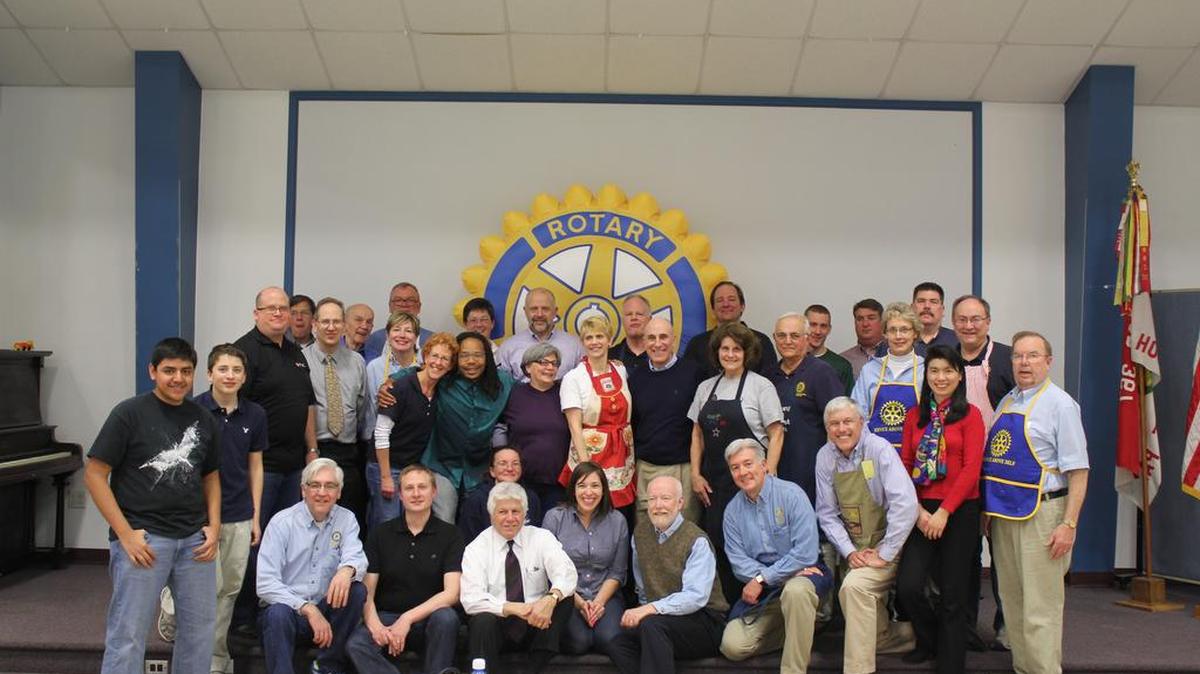 The Rotary Club of State College/Downtown poses for a 30th anniversary photo last fall. On May 19, the club will celebrate the 100th anniversary of the Rotary Foundation.